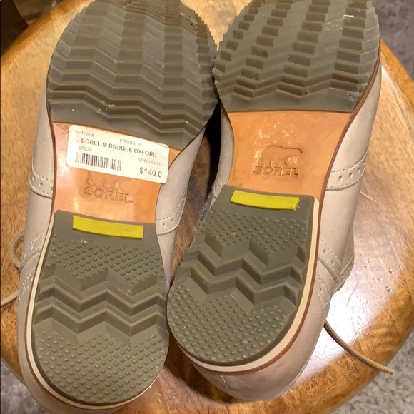 Sorel Brogue Fossil Wingtip Grey Leather Oxford - Picture 7 of 8